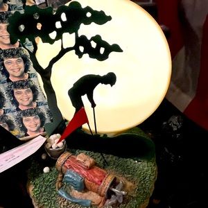 Golf themed moonlight lamp vintage retro ceramic decor antique